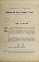 view [Report 1905] / Medical Officer of Health, Stowmarket U.D.C.