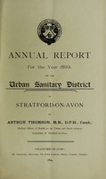 view [Report 1893] / Medical Officer of Health, Stratford-upon-Avon U.D.C. / Borough.