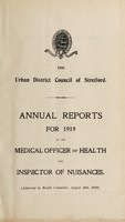 view [Report 1919] / Medical Officer of Health, Stretford Local Board / U.D.C.