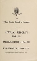 view [Report 1920] / Medical Officer of Health, Stretford Local Board / U.D.C.