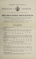 view [Report 1919] / Medical Officer of Health, Sudbury U.D.C. or Borough.