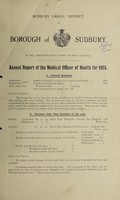 view [Report 1925] / Medical Officer of Health, Sudbury U.D.C. or Borough.