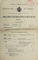 view [Report 1937] / Medical Officer of Health, Sudbury U.D.C. or Borough.