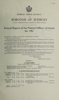 view [Report 1951] / Medical Officer of Health, Sudbury U.D.C. or Borough.