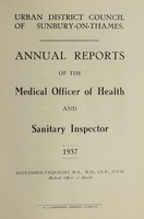 view [Report 1937] / Medical Officer of Health, Sunbury-on-Thames U.D.C.