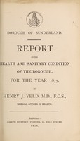 view [Report 1875] / Medical Officer of Health, Sunderland County Borough.