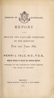 view [Report 1880] / Medical Officer of Health, Sunderland County Borough.