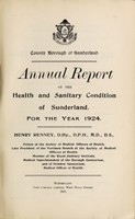 view [Report 1924] / Medical Officer of Health, Sunderland County Borough.