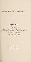 view [Report 1951] / Medical Officer of Health, Sunderland County Borough.