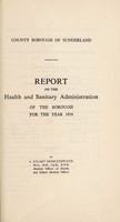 view [Report 1954] / Medical Officer of Health, Sunderland County Borough.