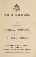 view [Report 1933] / Medical Officer of Health, Sunderland Port Health Authority.