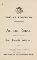 view [Report 1940] / Medical Officer of Health, Sunderland Port Health Authority.