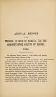 view [Report 1896] / Medical Officer of Health, Surrey County Council.