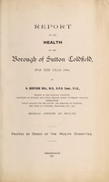 view [Report 1898] / Medical Officer of Health, Sutton Coldfield Borough.