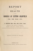 view [Report 1919] / Medical Officer of Health, Sutton Coldfield Borough.