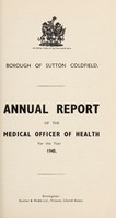 view [Report 1945] / Medical Officer of Health, Sutton Coldfield Borough.