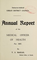 view [Report 1937] / Medical Officer of Health, Sutton-in-Ashfield U.D.C.