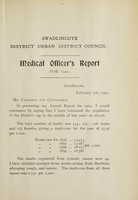 view [Report 1900] / Medical Officer of Health, Swadlincote U.D.C.