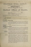 view [Report 1913] / Medical Officer of Health, Swaffham R.D.C.