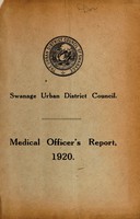 view [Report 1920] / Medical Officer of Health, Swanage U.D.C.