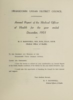 view [Report 1951] / Medical Officer of Health, Swanscombe U.D.C.