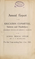 view [Report 1921] / School Medical Officer of Health, Swinton & Pendlebury.