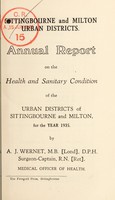 view [Report 1935] / Medical Officer of Health, Sittingbourne & Milton U.D.C.