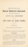 view [Report 1905] / Medical Officer of Health, Riccall R.D.C.