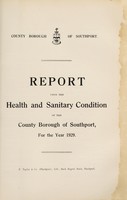 view [Report 1929] / Medical Officer of Health and School Medical Officer of Health, Southport County Borough.