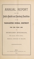 view [Report 1903] / Medical Officer of Health, Tadcaster R.D.C.