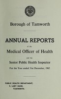 view [Report 1962] / Medical Officer of Health, Tamworth Borough.