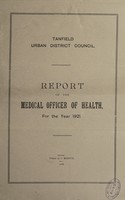 view [Report 1921] / Medical Officer of Health, Tanfield U.D.C.