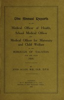 view [Report 1919] / Medical Officer of Health, Taunton Borough.