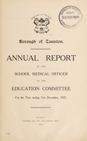 view [Report 1927] / School Medical Officer of Health, Taunton Borough.