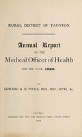 view [Report 1920] / Medical Officer of Health, Taunton R.D.C.