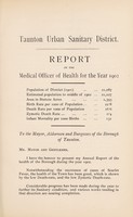 view [Report 1902] / Medical Officer of Health, Taunton U.D.C. and R.D.C.