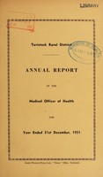 view [Report 1951] / Medical Officer of Health, Tavistock R.D.C.