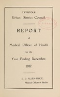 view [Report 1937] / Medical Officer of Health, Tavistock U.D.C.