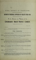 view [Report 1910] / Medical Officer of Health, Thedwastre R.D.C.