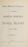 view [Report 1920] / Medical Officer of Health, Thurnscoe U.D.C.