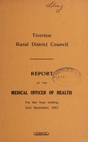 view [Report 1953] / Medical Officer of Health, Tiverton R.D.C.