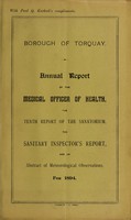 view [Report 1894] / Medical Officer of Health, Torquay Borough.