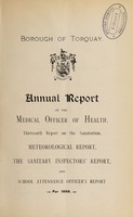 view [Report 1898] / Medical Officer of Health, Torquay Borough.