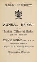 view [Report 1927] / Medical Officer of Health, Torquay Borough.