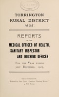 view [Report 1925] / Medical Officer of Health, Torrington R.D.C.