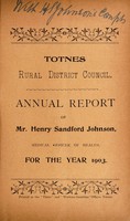 view [Report 1903] / Medical Officer of Health, Totnes R.D.C.