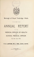 view [Report 1935] / Medical Officer of Health, Royal Tunbridge Wells Borough.