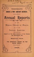 view [Report 1905] / Teignmouth Urban & Port Sanitary Districts / U.D.C. and Port Health Authority.