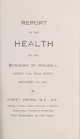 view [Report 1919] / Medical Officer of Health, Walsall County Borough.