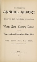 view [Report 1894] / Medical Officer of Health, Walsall R.D.C.